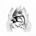 cardinal with cross tattoo design idea