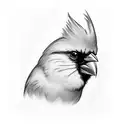 cardinal with cross tattoo design idea