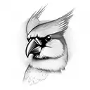 cardinal with cross tattoo design idea