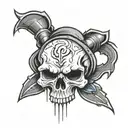 skull crying tattoo design idea