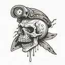skull crying tattoo design idea