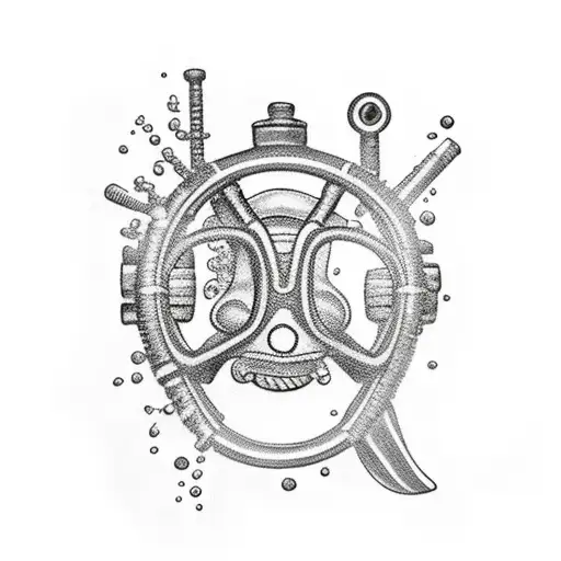 scuba diver tattoo design idea