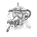scuba diver tattoo design idea