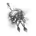 scuba diver tattoo design idea