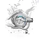 scuba diver realistic tattoo design idea