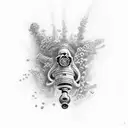scuba diver realistic tattoo design idea