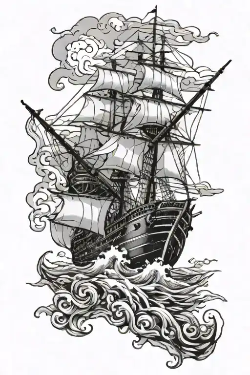 shipwreck  tattoo design idea
