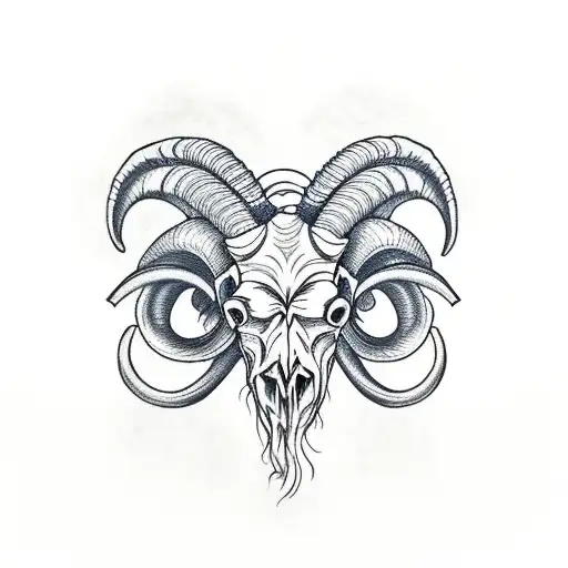 Ram Skull tattoo design idea