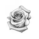 cursive "Harper" with rose underlining tattoo design idea