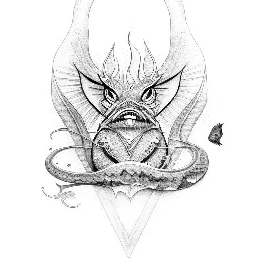 begal and catfish  tattoo design idea