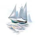 a selling boat going to paradise tattoo design idea
