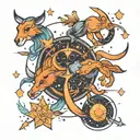 Sagittarius, Leo, Pisces constellation tattoo design idea