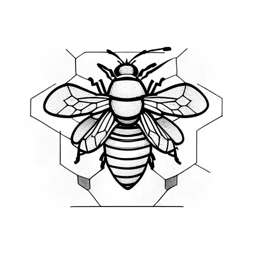 bee with hive  tattoo design idea