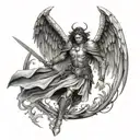 Warrior angel tattoo design idea