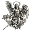 Warrior angel tattoo design idea