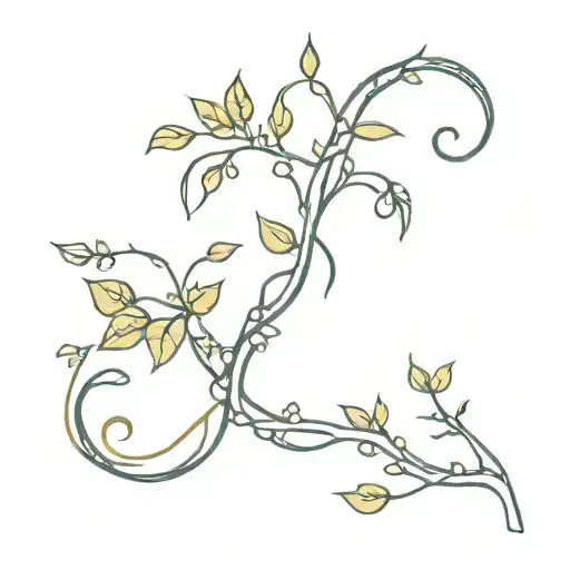 vines growing around floating spinal bones tattoo design idea