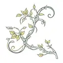 vines growing around floating spinal bones tattoo design idea