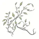 vines growing around floating spinal bones tattoo design idea
