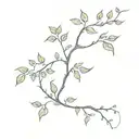 vines growing around floating spinal bones tattoo design idea