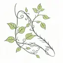 vines growing around floating spinal bones tattoo design idea