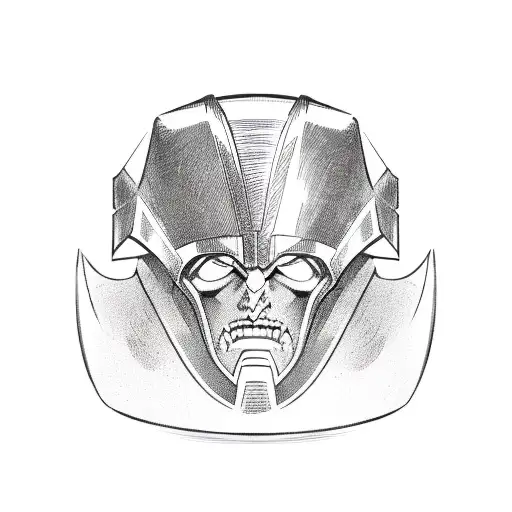 ares head with helmet tattoo design idea