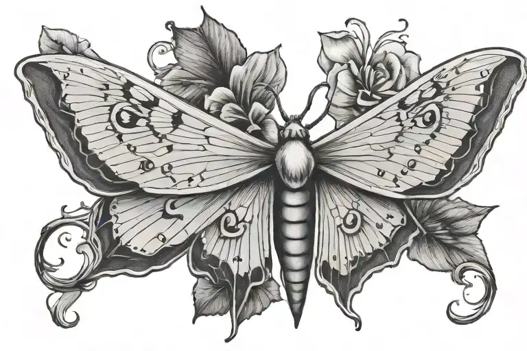 Luna moth witchy tattoo tattoo design idea