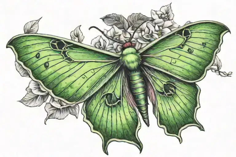 Luna moth witchy tattoo design tattoo design idea