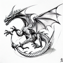 dragon Gemini  tattoo design idea