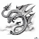 dragon Gemini  tattoo design idea