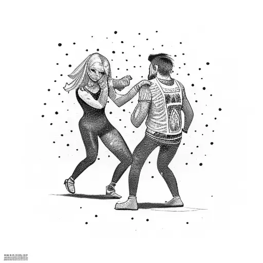 A wrestling ring with friends and family cheering tattoo design idea