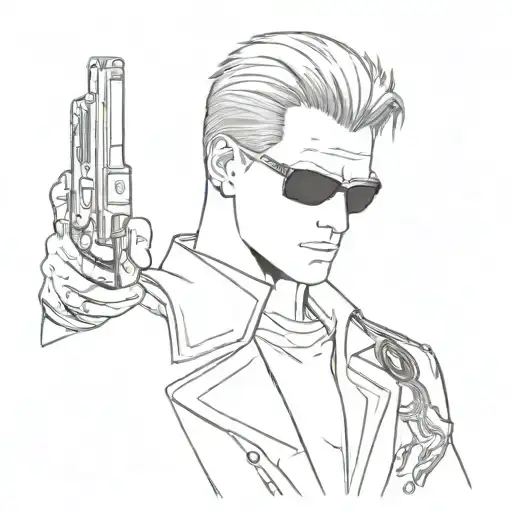 albert wesker resident evil tattoo design idea