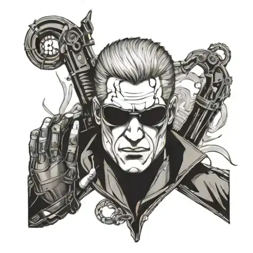 albert wesker resident evil uroboros tattoo design idea