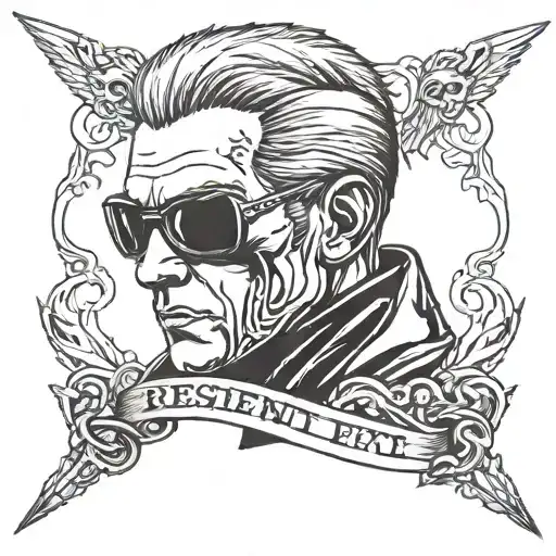 albert wesker resident evil tattoo design idea