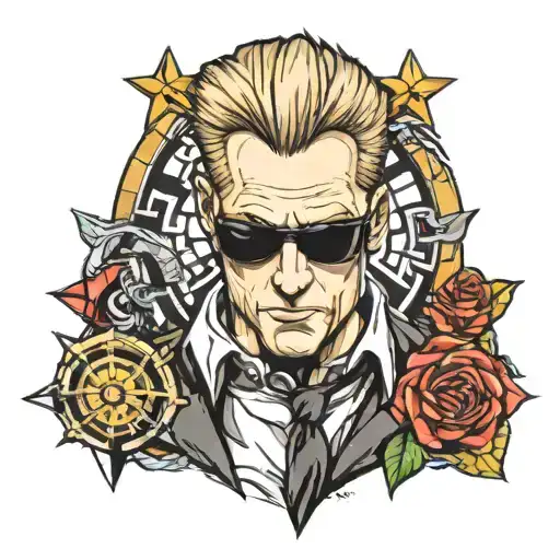 albert wesker resident evil tattoo design idea
