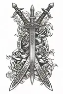 sameri swords crossed tattoo design idea