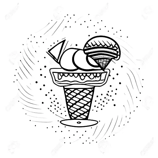 ice cream with wild design  tattoo design idea