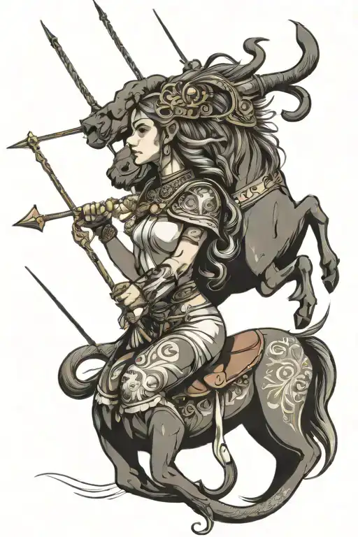 Sagittarius male leo woman tattoo design idea