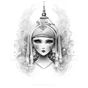 motanka handmade ukrainian doll tattoo design idea