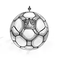 Soccer ball with a crown tattoo design idea
