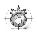 Soccer ball with a crown tattoo design idea