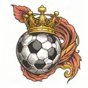 soccer ball on a crown  tattoo design idea