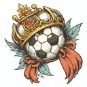 soccer ball on a crown  tattoo design idea