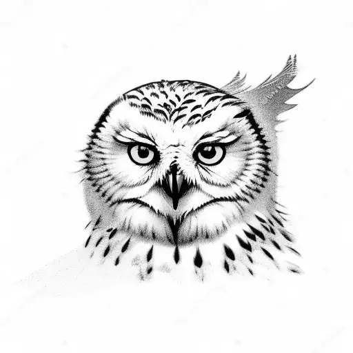 snowy owl flying tattoo design idea