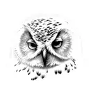snowy owl flying tattoo design idea