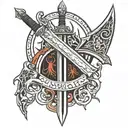 Long Claw sword from game of thrones, Dark sister sword from house of the dragon, and all witcher signs. Tattoo design s tattoo design idea