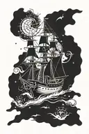 maritime concept tattoo design idea