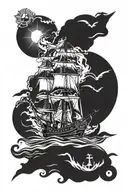 maritime concept tattoo design idea