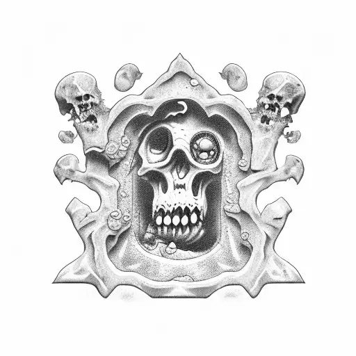 gravestone with a zombie digging out tattoo design idea