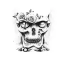 gravestone with a zombie digging out tattoo design idea