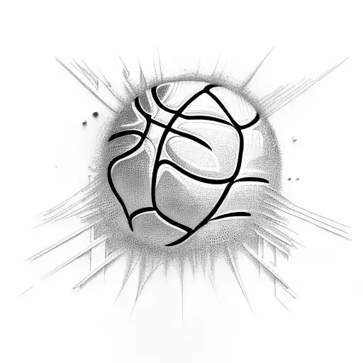 basketball with ghetto graffitis tattoo design idea